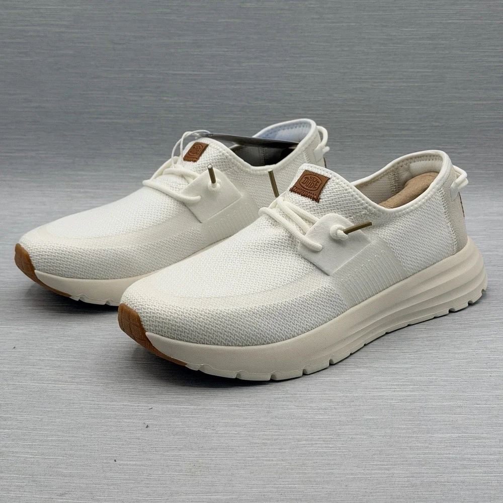 Hey Dude Sirocco Men's 7 Shoes White Gum Loafers Neutrals Vacation Sport Casual
